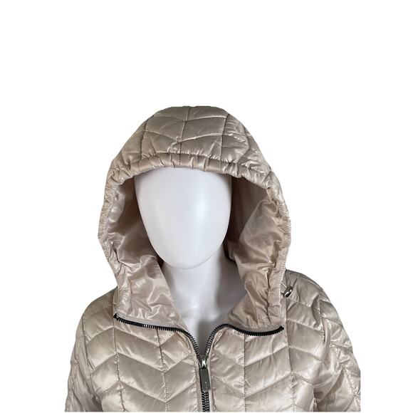 Kenneth Cole Hooded Puffer Coat Golden Size Large Winter Jacket/ Coat - Picture 3 of 9